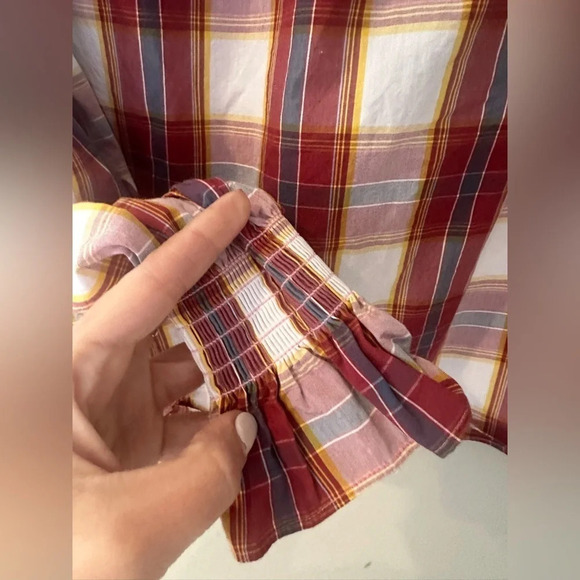 Something Navy - Jamie Ruffle Sleeve Plaid Button Up XS M0341 - Picture 8 of 12